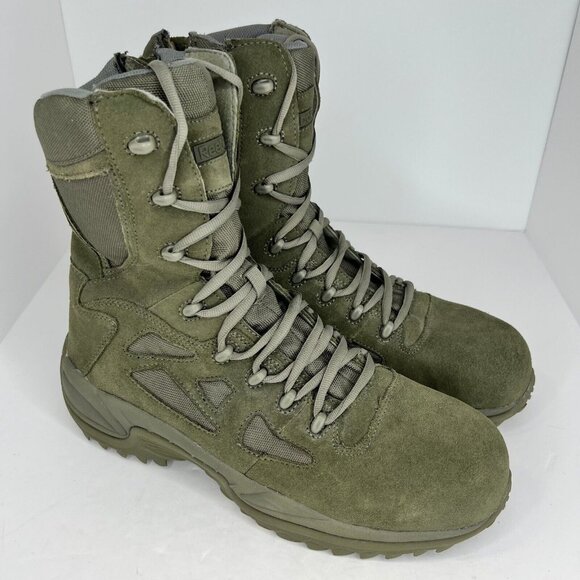 Reebok Mens RB8990 Sage Green Rapid Response With Zipper Size 14M Tactical Boots main image 10